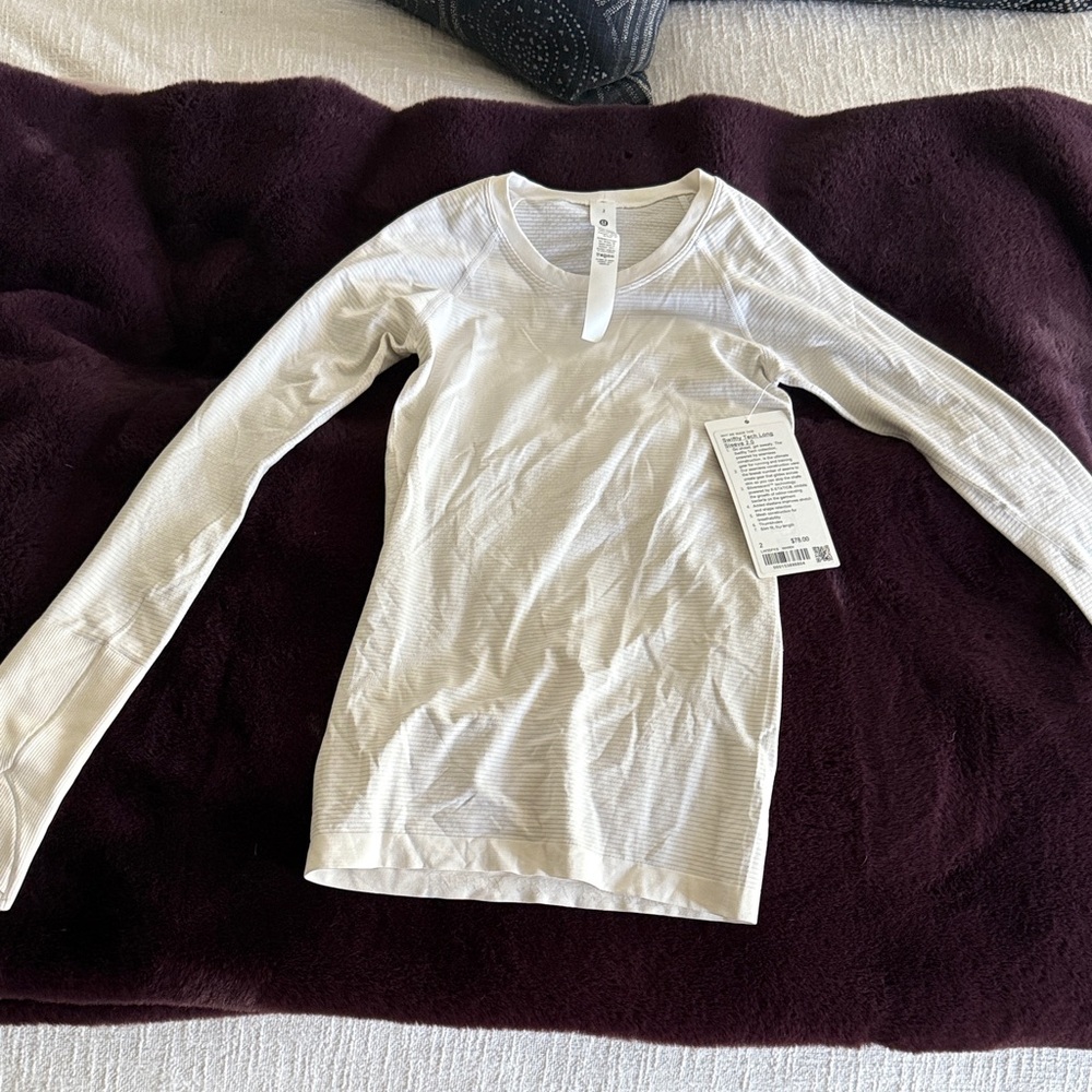 Lululemon Athletica White Long Sleeve Top